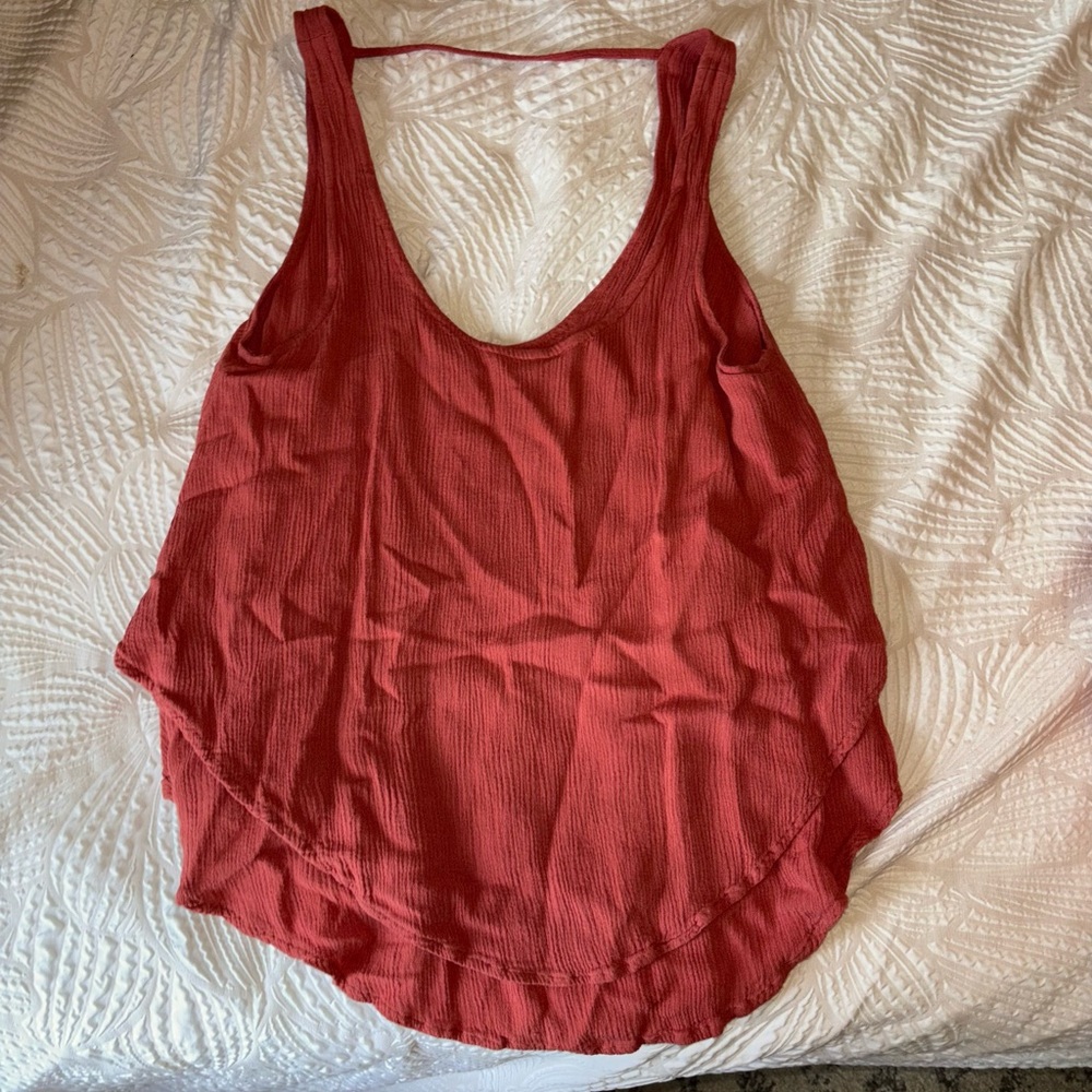 Mossimo Supply Co. Orange Asymmetrical Sleeveless Tank Top